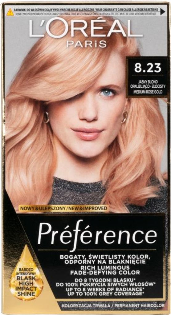 Farba Do Włosów Loreal Preference 8.23 Jasny Blond Zdjęcie produktu 