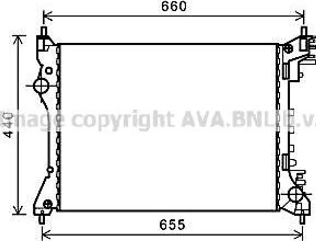 Radiateur de refroidissement moteur AVA pour Alfa Mito et Fiat Doblo