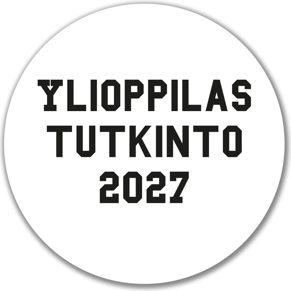 Huuraa Aufkleber Ylioppilastutkinto 2027 Abschluss Finnland 10cm rund Sticker Geschenkidee