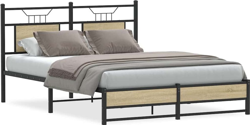 Maison Exclusive - Bettgestell ohne Matratze Sonoma-Eiche 150x200 cm Holzwerkstoff