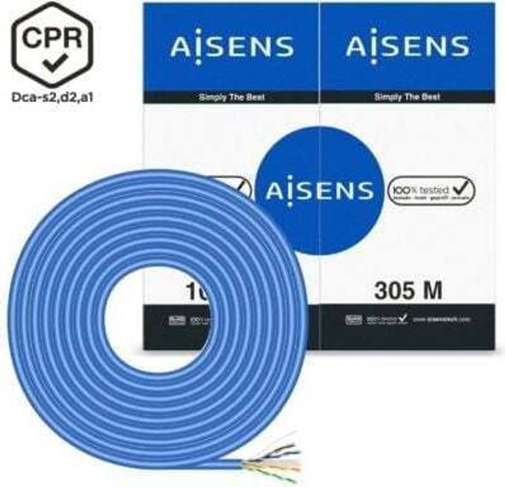 AISENS A135-0663, 305 m, Cat6, U/UTP (UTP), Blau