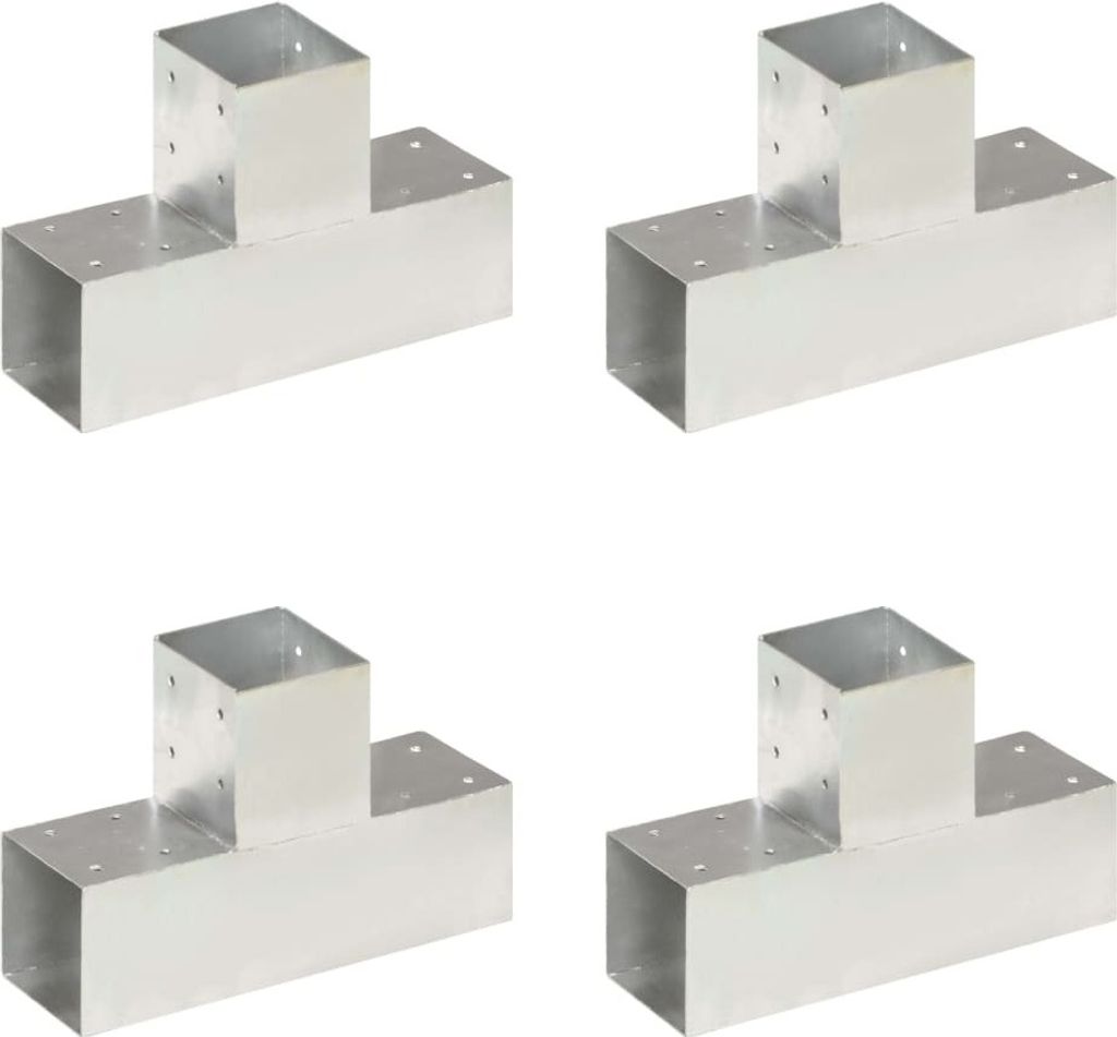"2026 Promotion" Pfostenverbinder 4 Stk. - Hohe Qualität - T-Form Verzinktes Metall 91x91 mm - Zaunzubehör CC1015