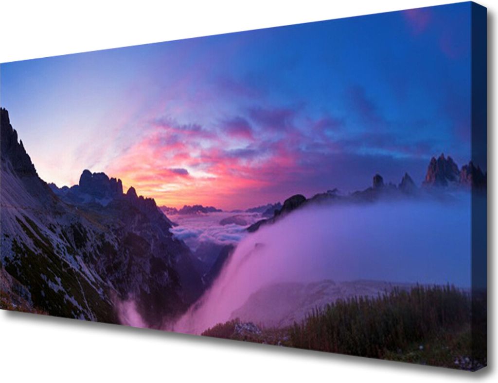 Tulup Leinwand-Bilder 100x50 Wandbild Canvas Kunstdruck Gebirge Landschaft