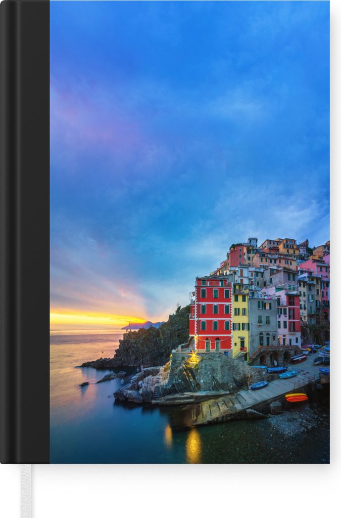 MuchoWow Notizbuch Tagebuch Haushaltsbuch Notebook A5 Dämmerung in Cinque Terre - Notizblock - Notizheft - Notebook - Schreibblock - Papier
