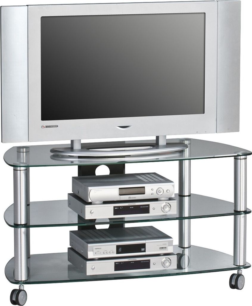 Maja 1610 Alu TV-Rack Klarglas 950mm Breite
