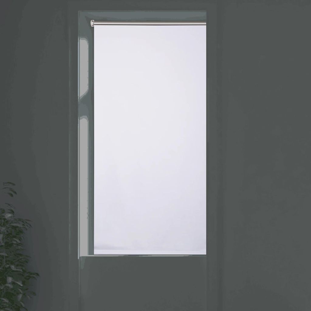Verdunkelungsrollo - Thermo-Rollo - Ohne Bohren - Seitenzug mit Kugelkette - Silberbeschichtete Rückseite - 107 x 183 cm - Weiß