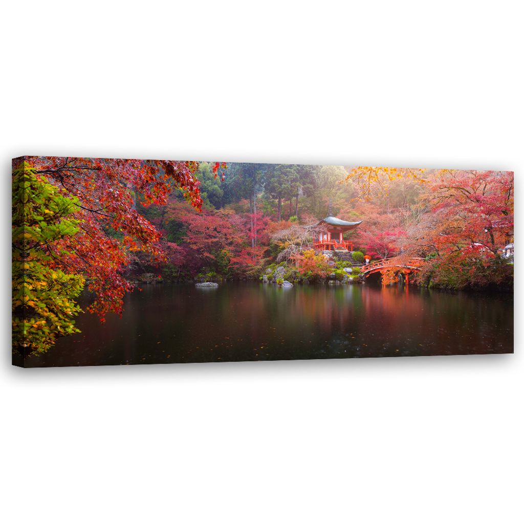 Leinwandbild Japanischer Garten 150x50 Feeby Rosa bild für die wand bereit zum aufhängen