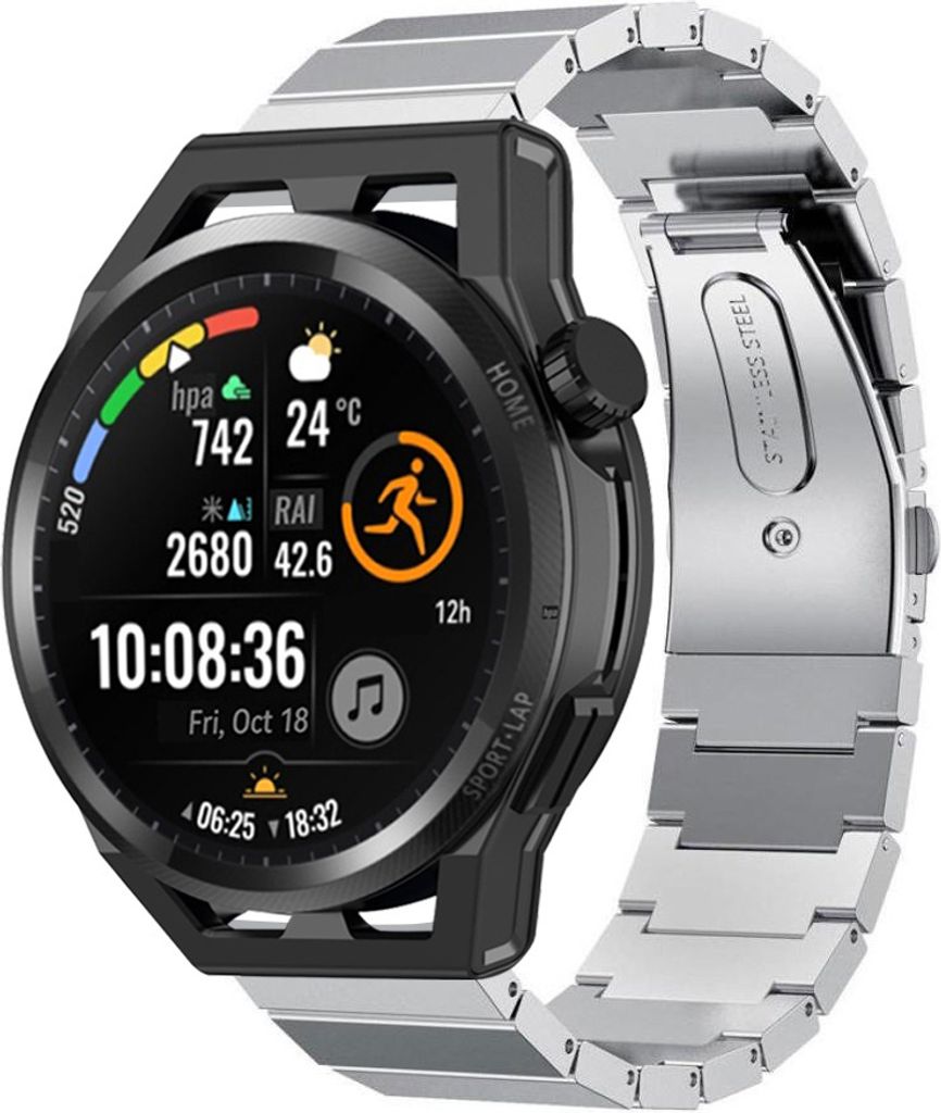 Strap-it Huawei Watch GT Runner Metallarmband (Silber)