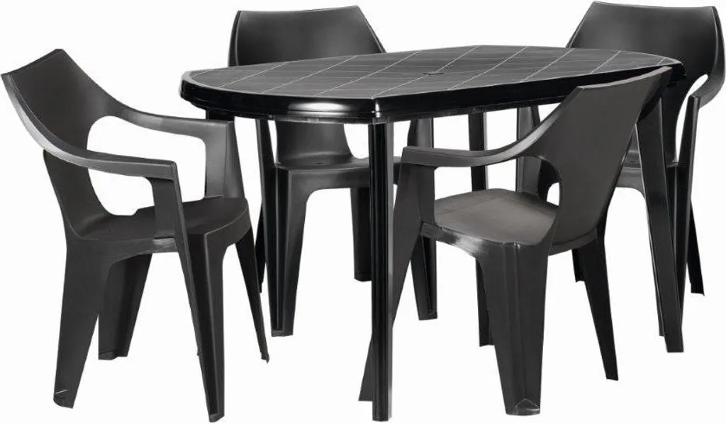 Table Extérieure Allibert Elise Graphite en Résine Durable - Résistante aux UV - 2