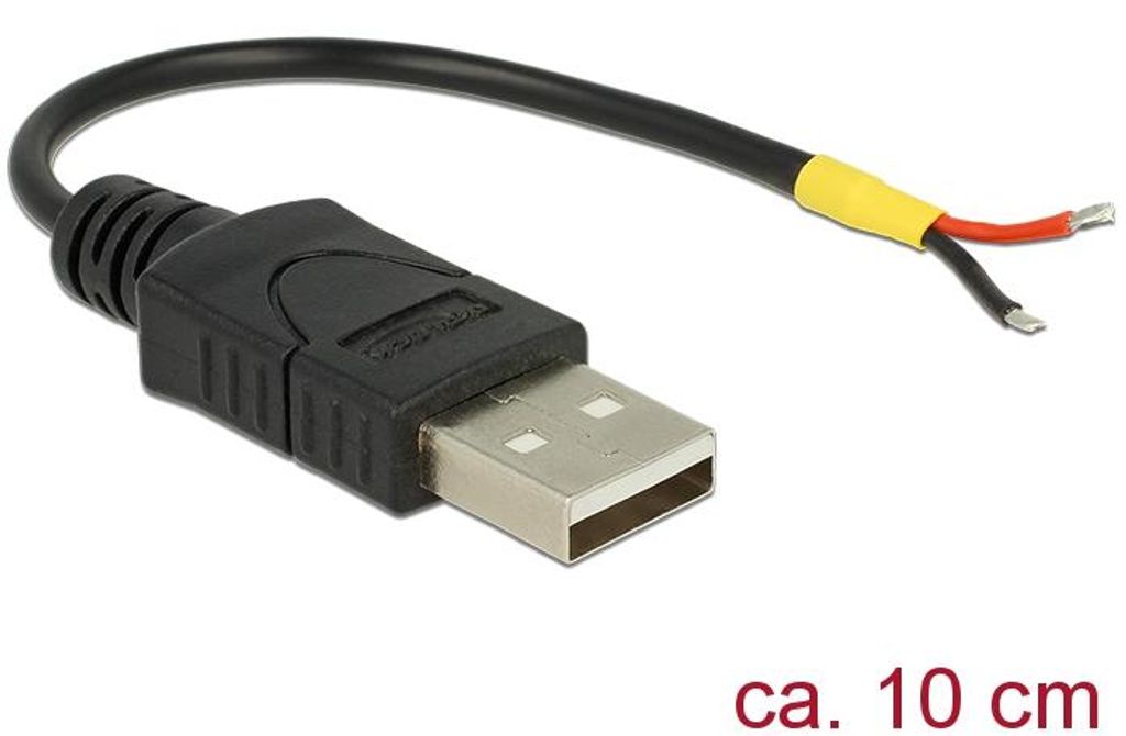 DELOCK USB Kabel A -> 2x offene Kabelenden Strom 0.10 Produktbild 