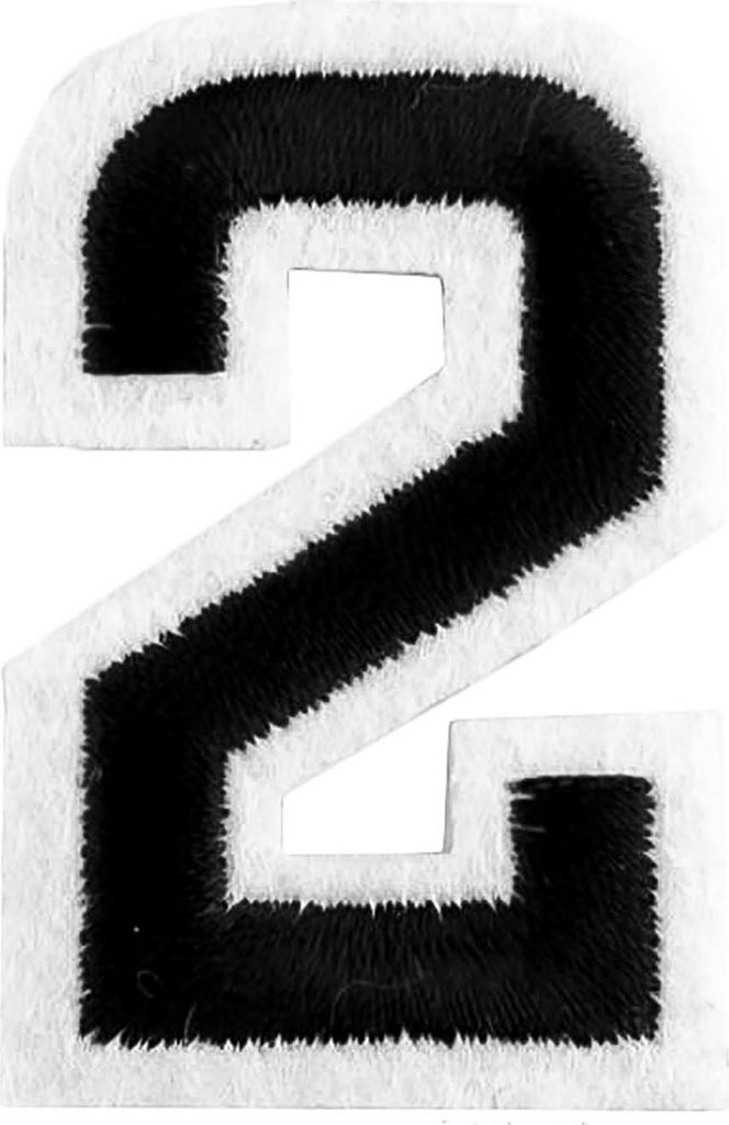 1 Zahlen Aufbügler, 25-36x50mm, schwarz, Applikation, Aufnäher