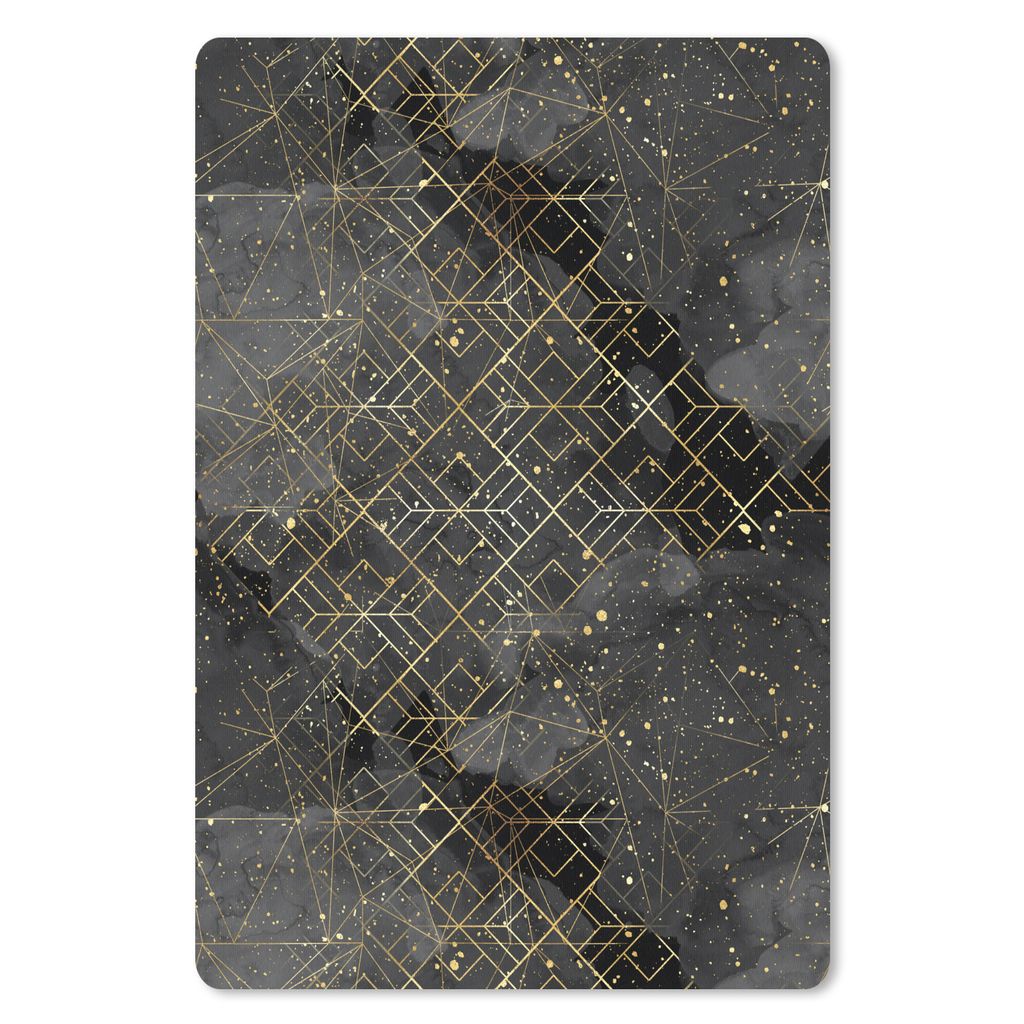 MuchoWow Mauspad Mousepad Marmor - Schwarz - Gold - Geometrie 18x27 cm - Mousepads - Maus Mat - Pad - Mausunterlage