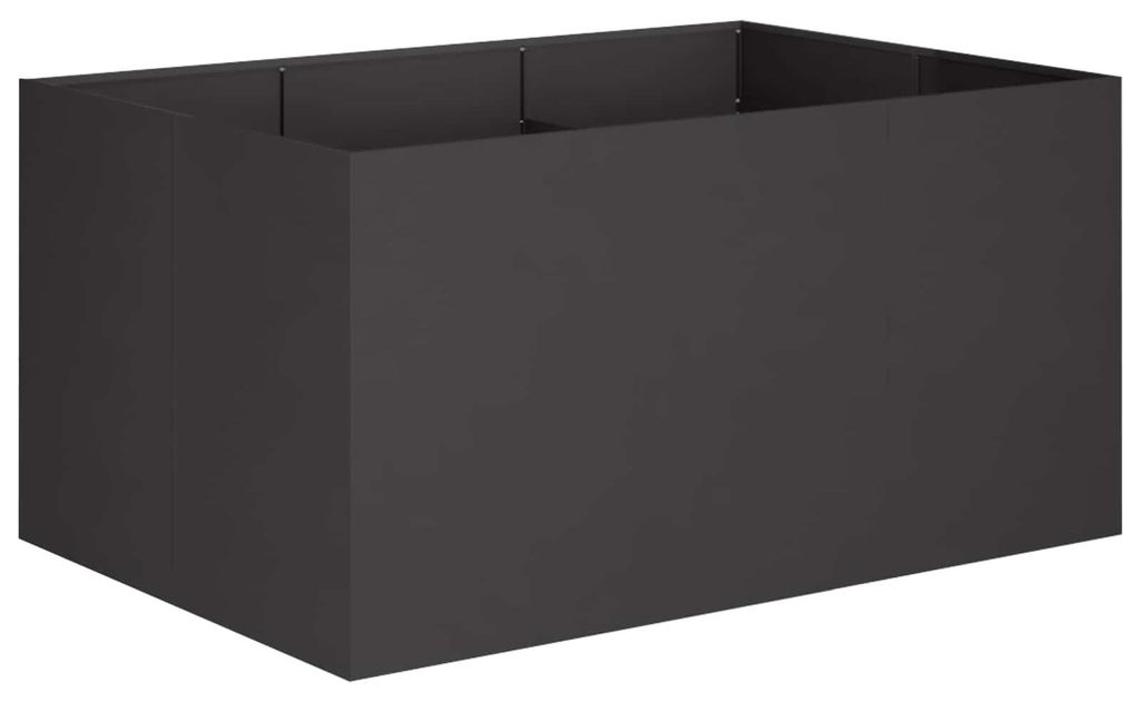 vidaXL Pot de jardin noir, 120 x 80 x 60 cm, en acier Image du produit 