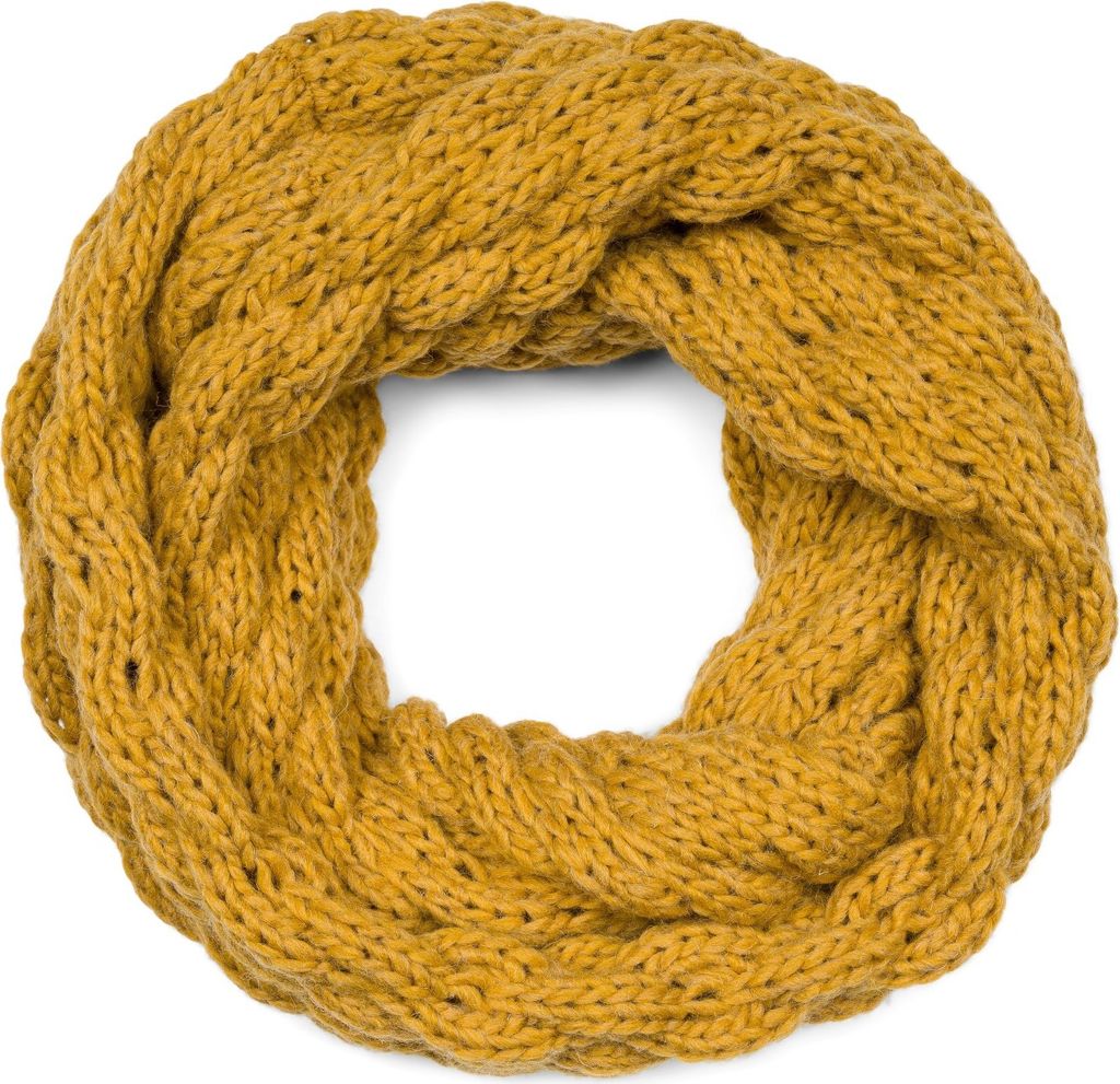 styleBREAKER Damen Strick Loop Schal Einfarbig mit Bubblemuster, warmer Winter Strickschal, Raspberry Pattern Schlauchschal 01018167