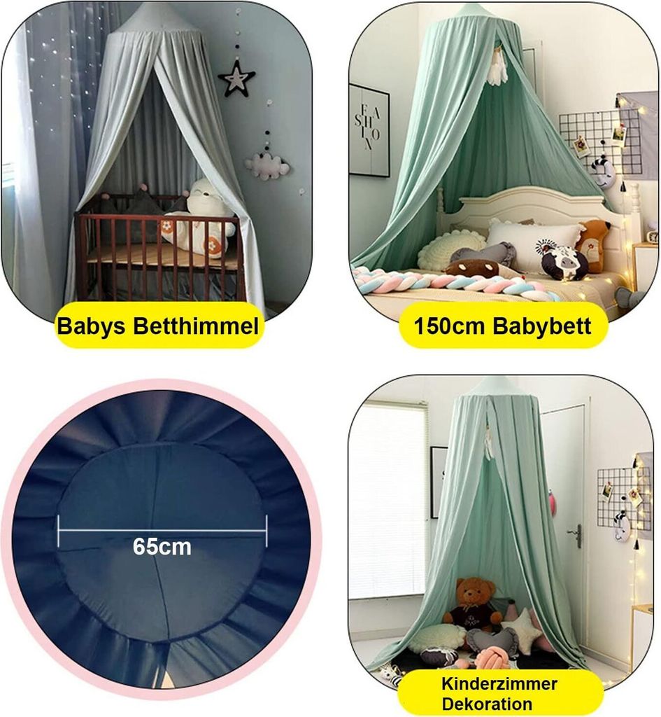 Betthimmel Für Kinderzimmer | Elegante Rosa Netz Baldachin | Einfache Montage Für Süßen Schlaf