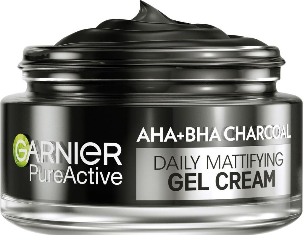 GARNIER Pure Active 3-in-1 Mattierende Gel-Tagescreme mit Aktivkohle 50 ml