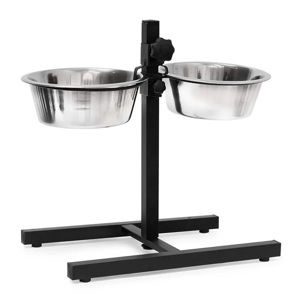 Double gamelle pour chien avec support ajustable Relaxdays en métal - 8