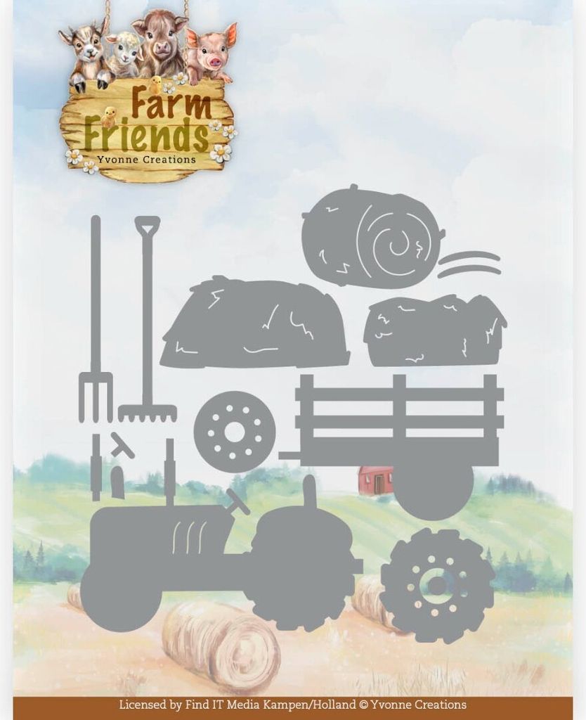 Stanzschablone - Yvonne Creations - Farm Friends - Traktor