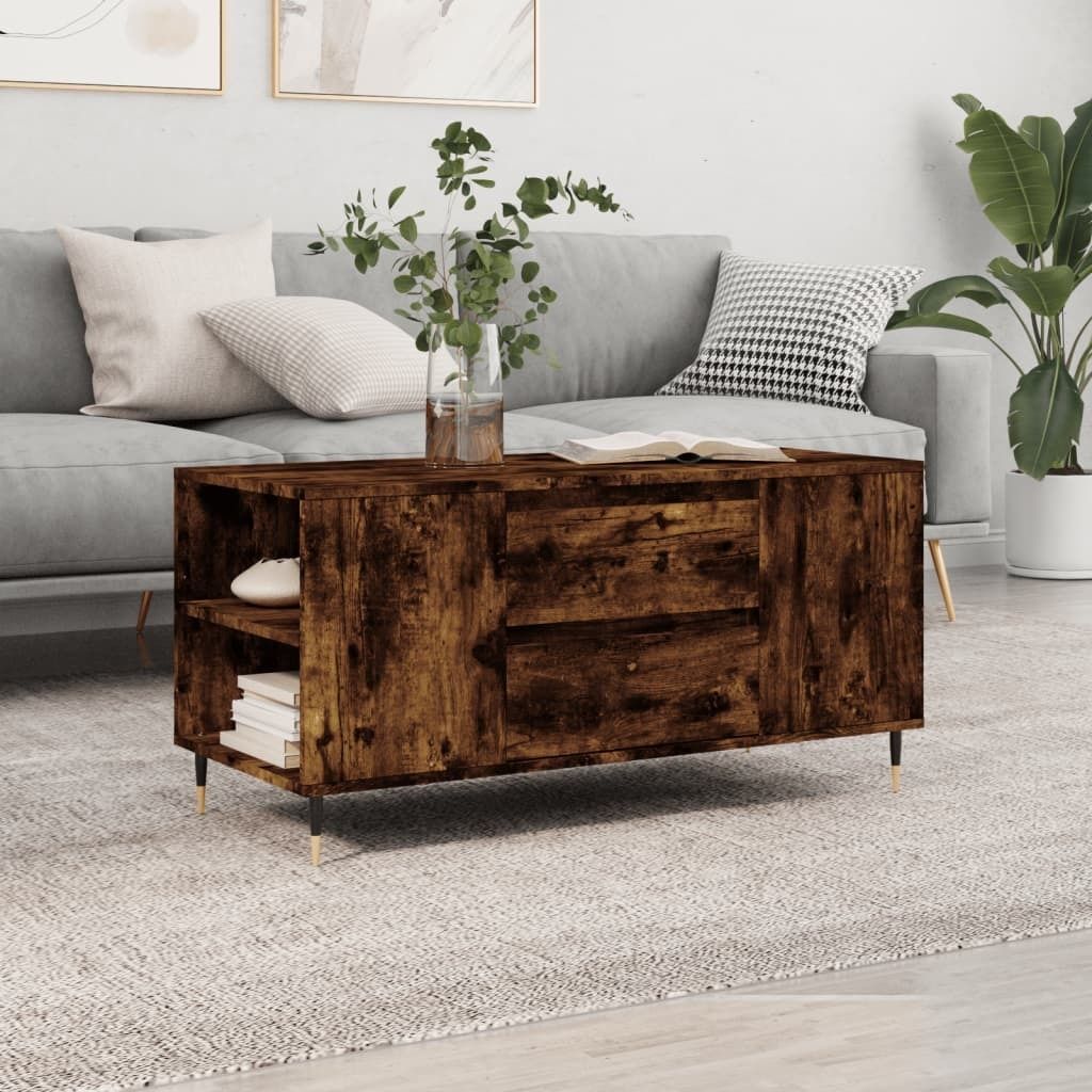 Maison Exclusive - Couchtisch Räuchereiche 102x44,5x50 cm Holzwerkstoff