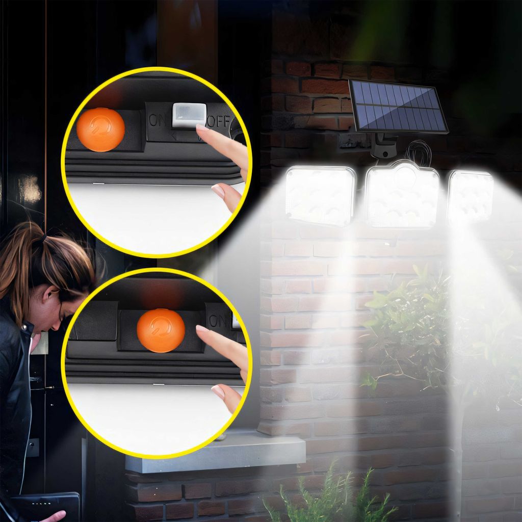 LED Solarleuchte mit Fernbedienung und Bewegungsmelder Produktbild 4