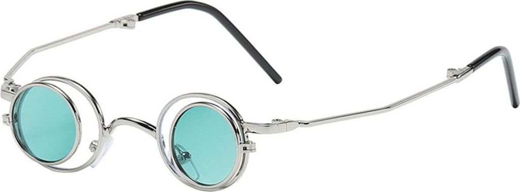 Runde hochklappbare Sonnenbrille, kleiner Kreis, polarisierte Brille für Männer und Frauen, Retro-Punk, UV400-Sonnenbrille für Rave-Partys