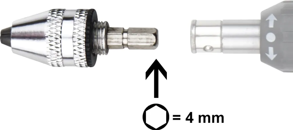 Mandrin à serrage rapide pour tournevis avec embout hexagonal 4mm