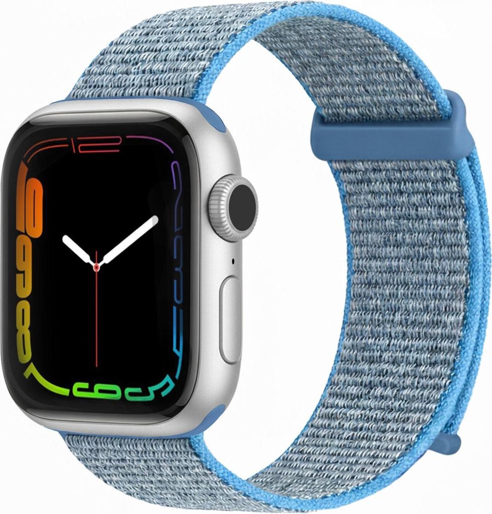 Smartwatch Armband für Apple Watch Series 3 38mm Nylon Textil Band Ersatzband Wechselband Klettverschluss flexibel atmungsaktiv Blau