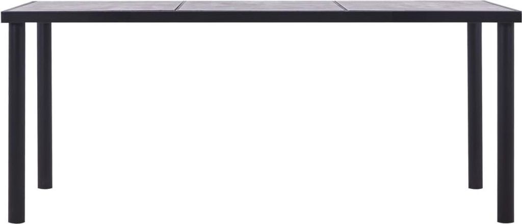 vidaXL Esstisch Schwarz und Betongrau 180 x 90 x 75 cm MDF Produktbild 
