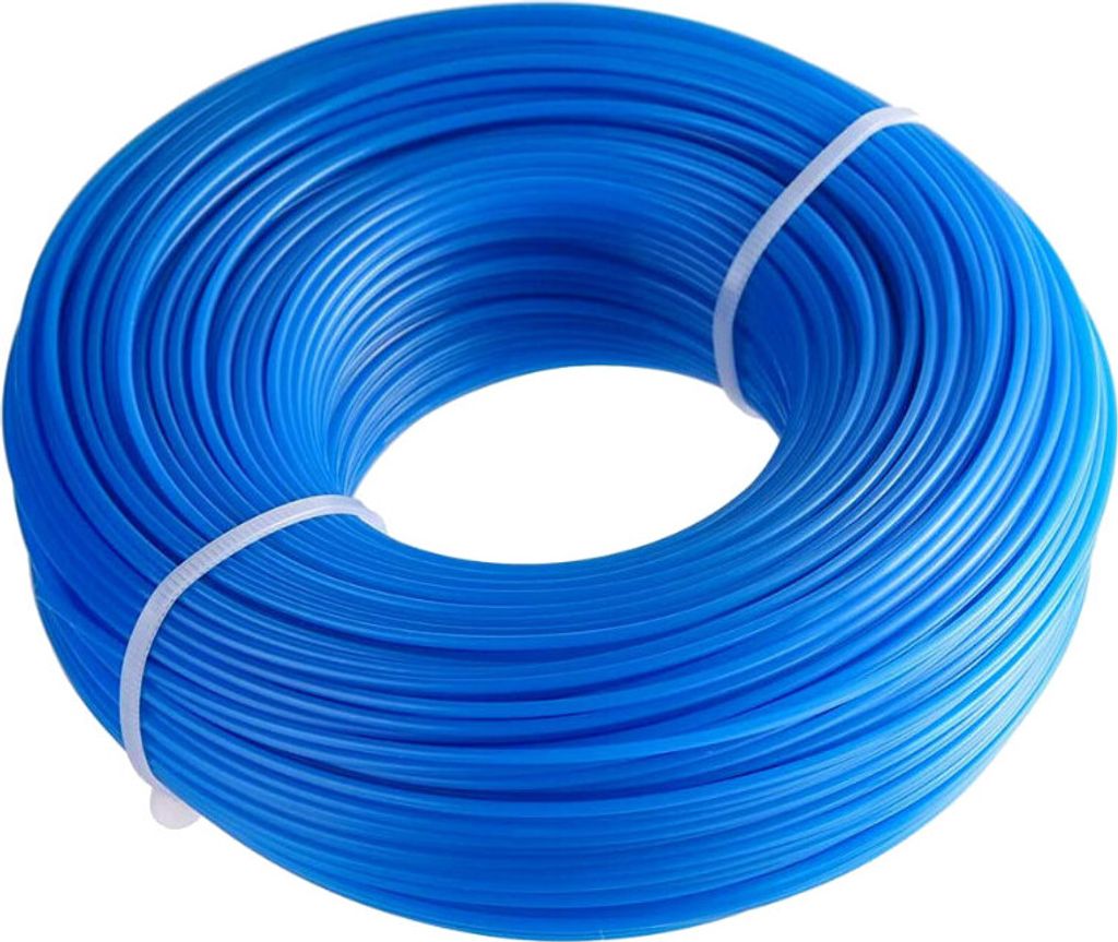 Trade-Shop Trimmerschnur Trimmerfaden Mähfaden Nylonfaden rund blau, 60m Länge, 3,0mm Fadenstärke / Rasentrimmer Motorsensen-Zubehör
