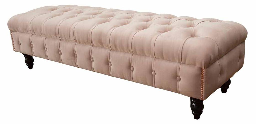 Fußhocker Hocker Polsterhocker Sitzhocker Ottomane Chesterfield 120x70cm
