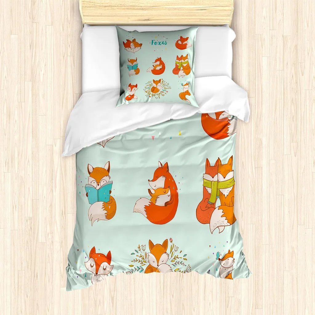 Linge de lit Renard en microfibre douce 135x200 cm imprimé haute qualité