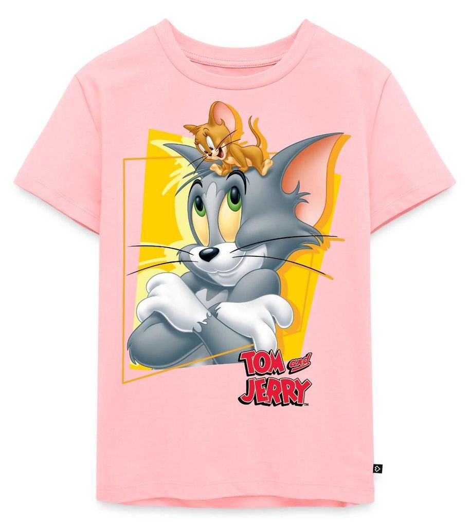 Spreadshirt Tom Und Jerry Portrait Kinder Premium T-Shirt, 134/140 (8 Jahre), Rosa