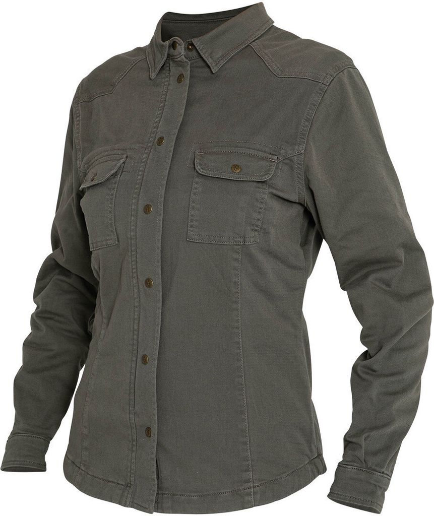 John Doe Motoshirt XTM Damen Motorrad Hemd, oliv, M Produktbild 
