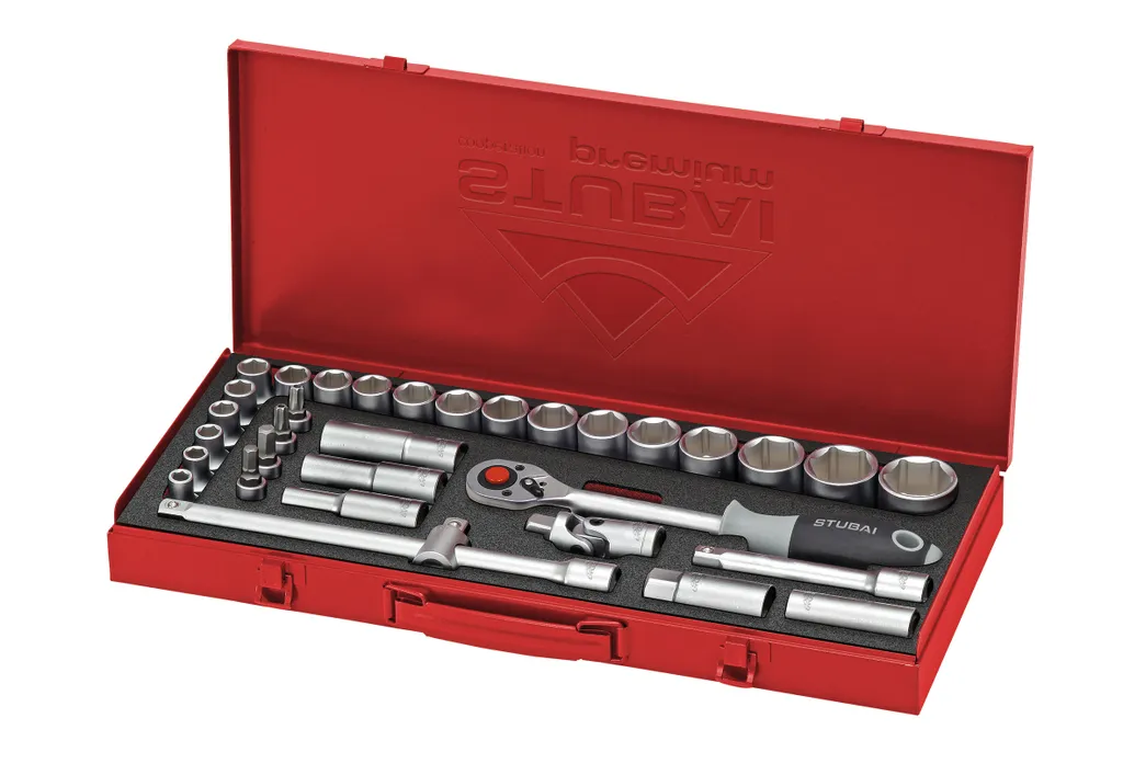 Kit douilles 1/2' STUBAI 33 pièces pour réparation engins et voiture