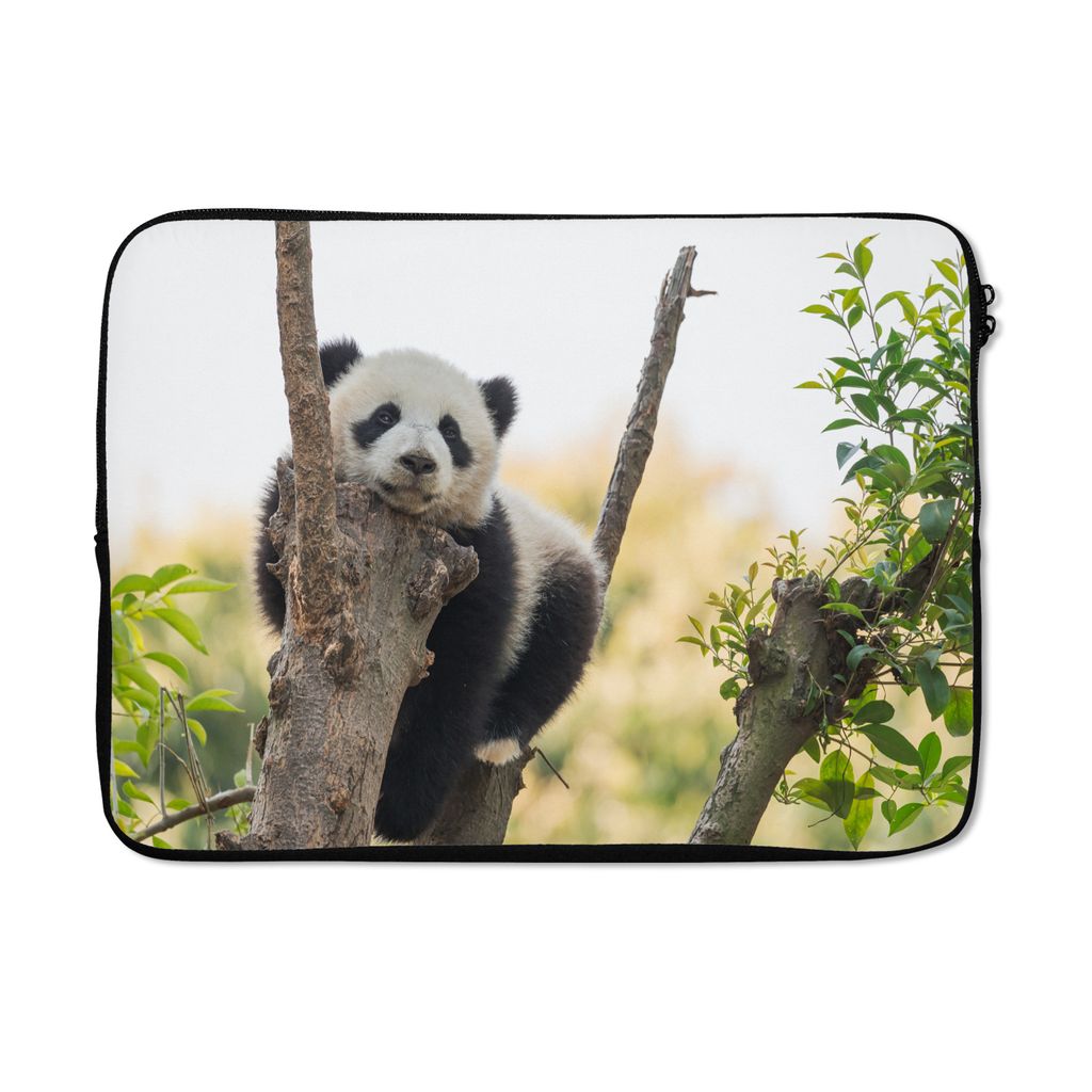 MuchoWow Laptop Hülle 13 Zoll Panda - Baum - Licht Laptoptasche - Laptophülle - Sleeve - Rundumschutz
