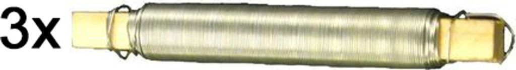 Novatool 3x Wickeldraht I verzinkt I 0,65 mm I Draht I Metalldraht Gartendraht Blumendraht Bindedraht Biegedraht Pflanzendraht rostfrei Dekoband De...