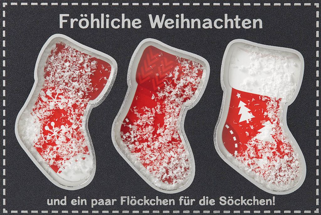 Weihnachten - Shake-Card - Glückwunschkarte im Format 11,5 x 17 cm