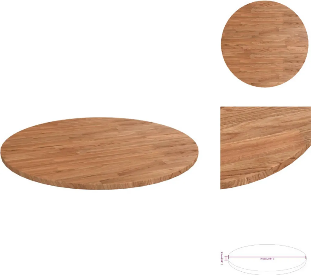 Piano per Tavolo Bar 70cm Quercia Massello - Ricambio Professionale
