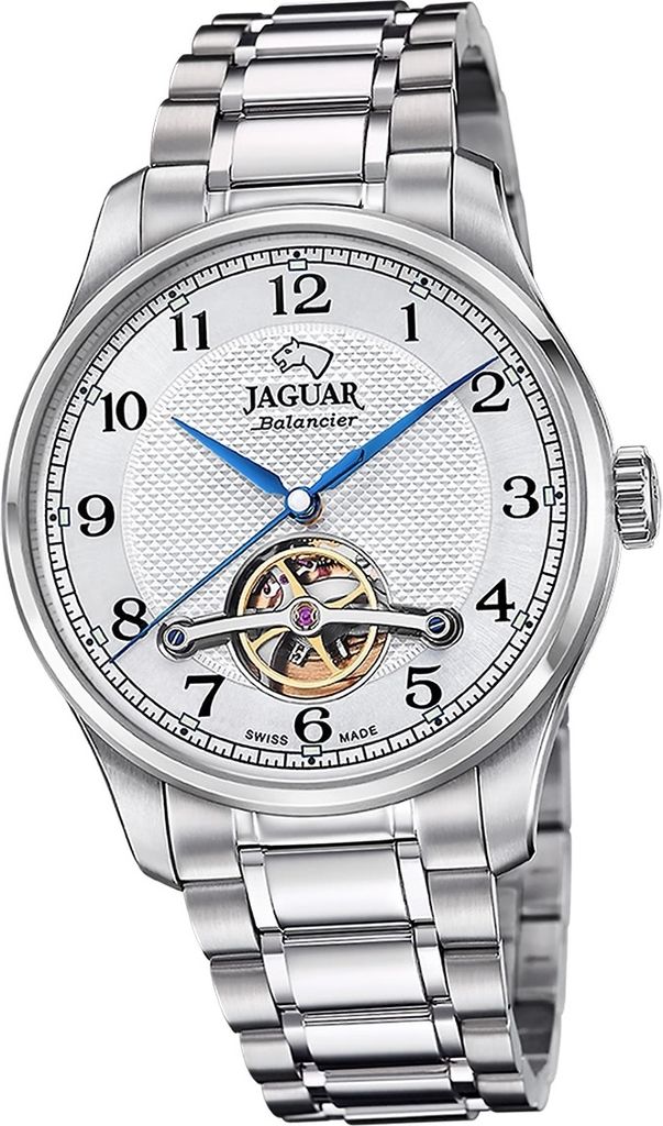 Jaguar Edelstahl Herren Uhr Analog Elegant Armbanduhr silber Balancier D2UJ965/1