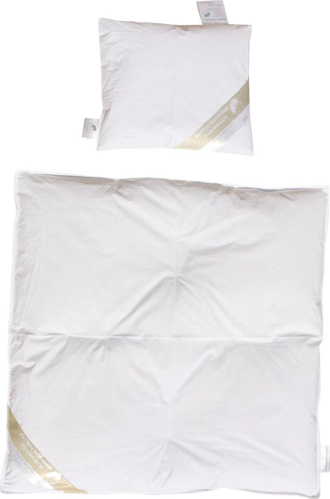 Betten Hofmann Baby Ganzjahres Set Daunendecke 80x80 + 35x40 Kissen 100% Daunen