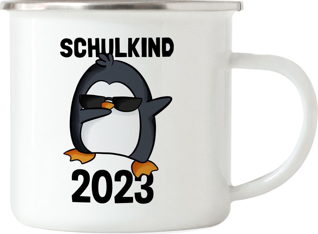 Schulkind 2023 Emaille Tasse Einschulung 1. Klasse Pinguin Dab Geschenkidee Grundschule Kindergarten Vorbei