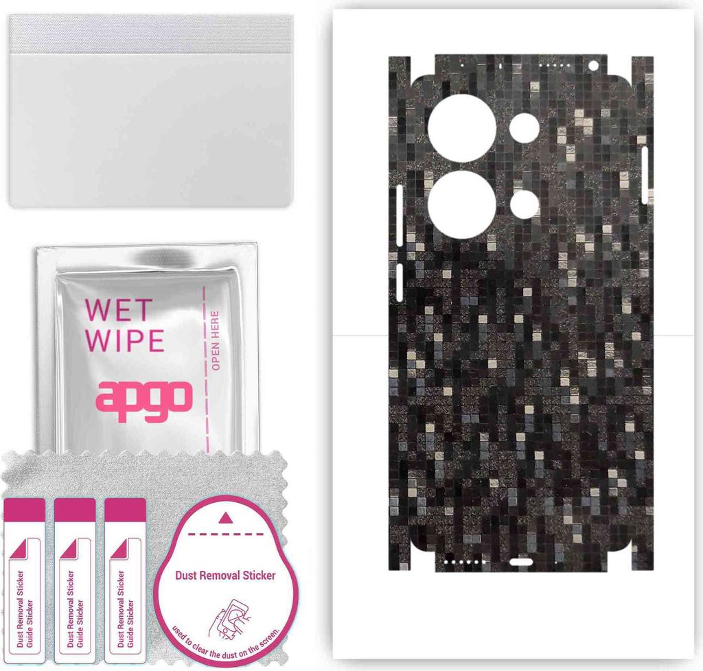 apgo Rückseite + Seiten Schutzfolie, Skin, kompatibel mit Xiaomi Redmi Note 13 Pro 4G, Hinten Displayschutzfolie aus Vinylfolie, kratzfest, einfac...