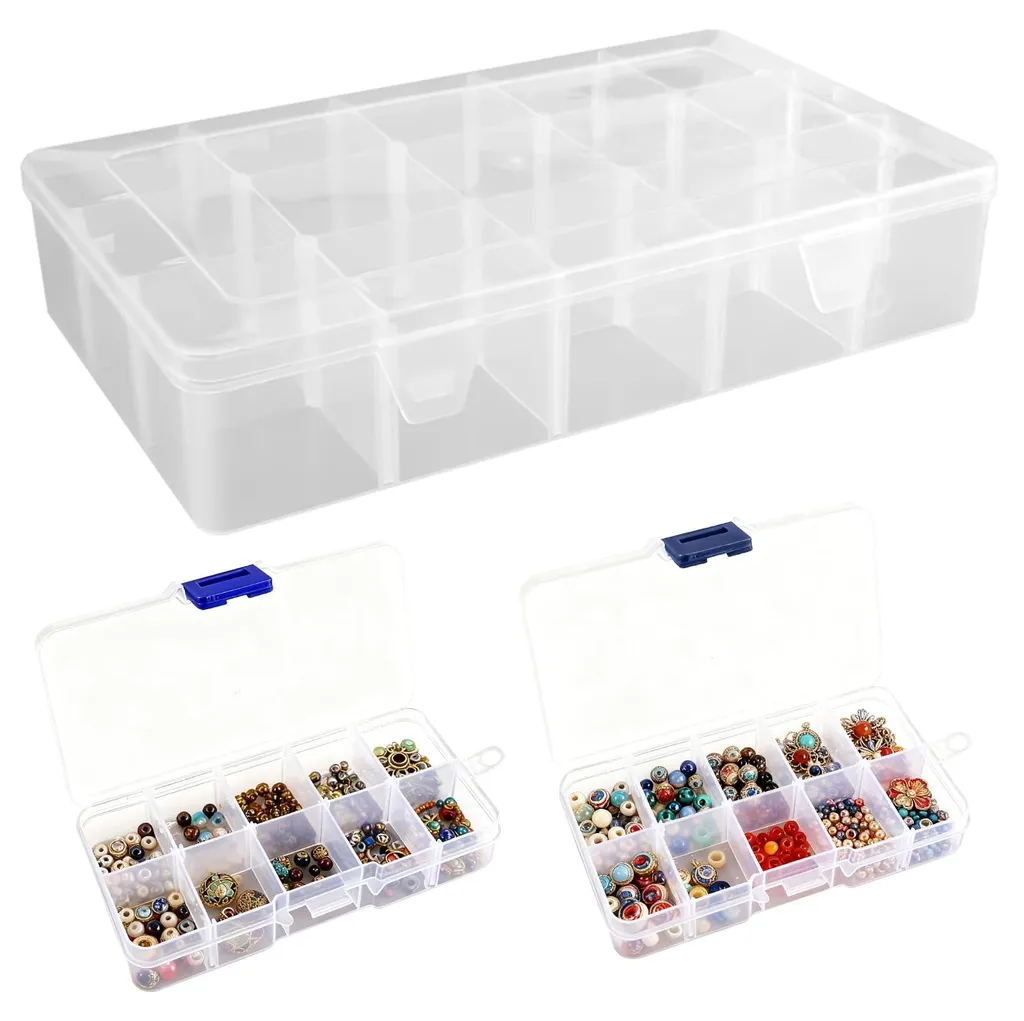 Boîte de rangement pour accessoires de couture et perles de rocaille