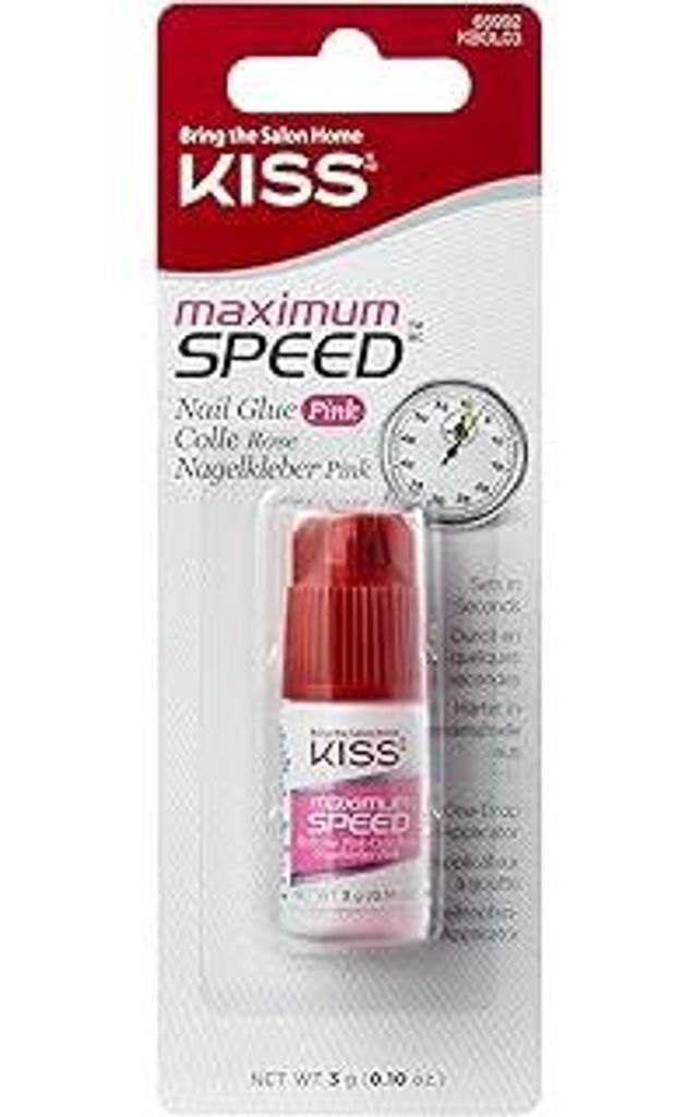 KISS Nagelkleber Maximum Speed pink 3g – Schnelltrocknender Nagelkleber zum Aufkleben und Reparieren von Kunstnägel - sekundenschnell - Einzeltr...