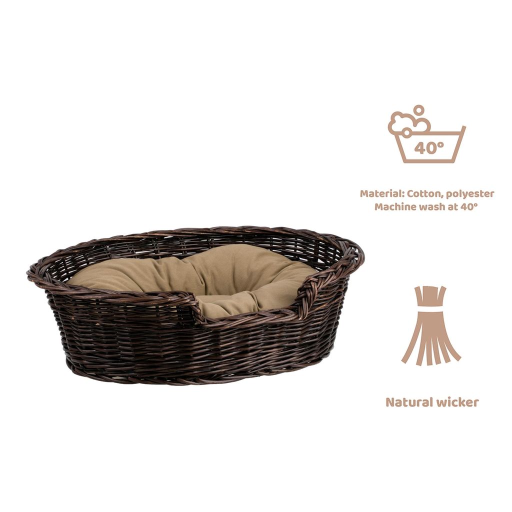 Cestino per cani in vimini ovale 75x57 H19 CM Immagine del prodotto 