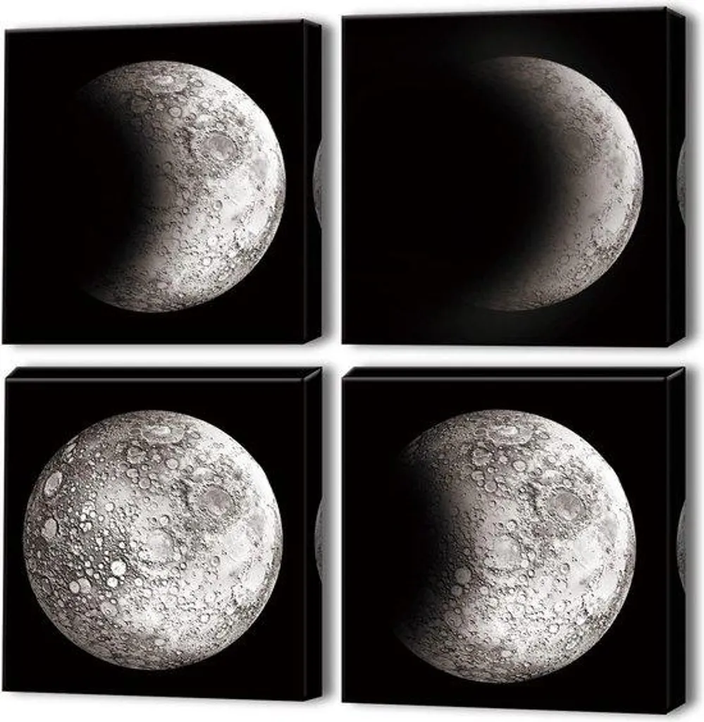 Habillez vos Murs Vides avec le Set de 4 Toiles Phases de la Lune