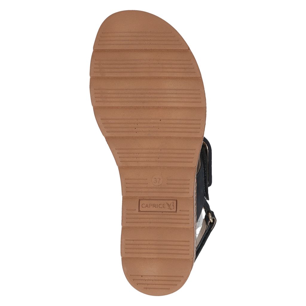 Caprice Damen Sandale mit überzogener Schnalle und Keilabsatz 9-28753-42, Größe:37 EU, Farbe:Blau