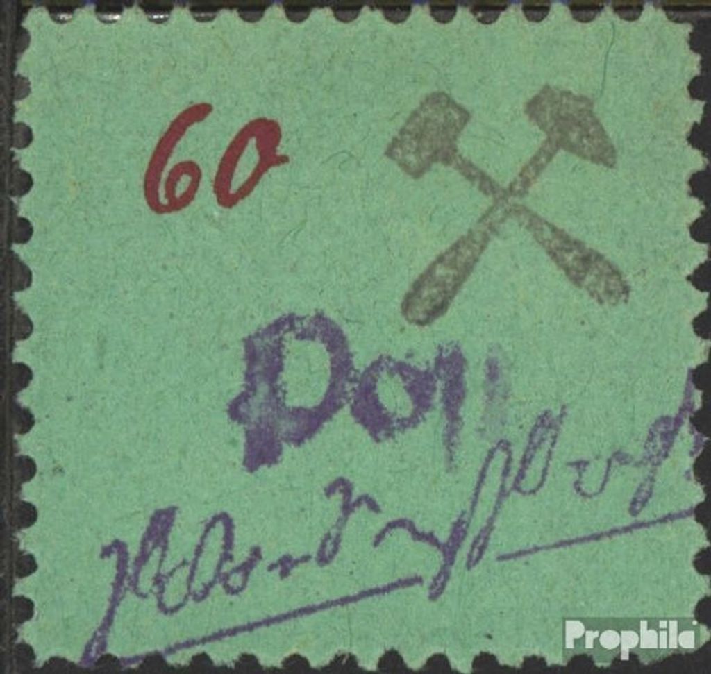 Briefmarken Großräschen 1945 Mi 12 postfrisch Schlägel und Eisen