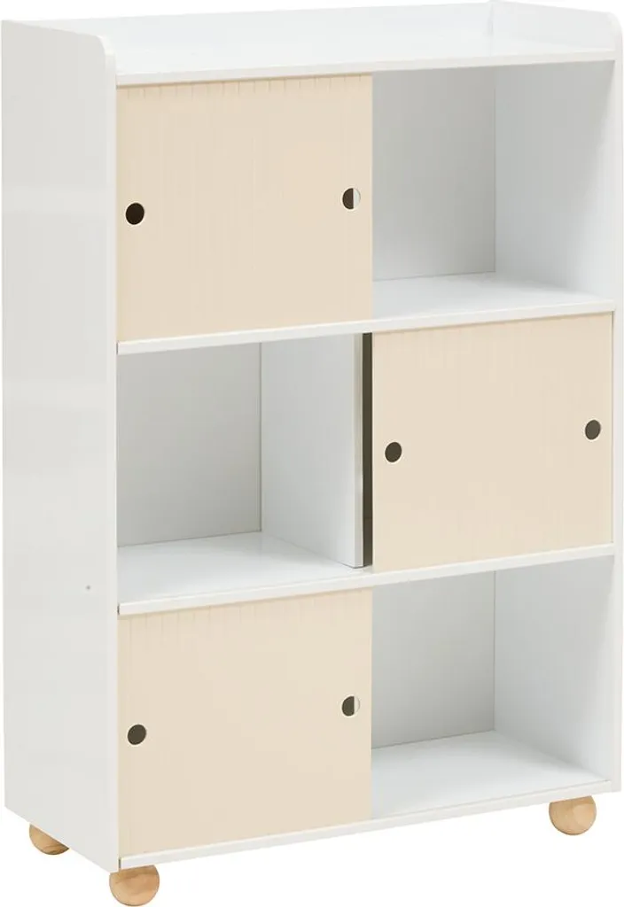 Bibliothèque 3 portes Elina Blanc Eazy Living - Meuble de Rangement Chic