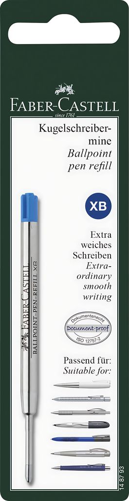 Náplň Faber Castell biros XB modrá blister Obrázok produktu 